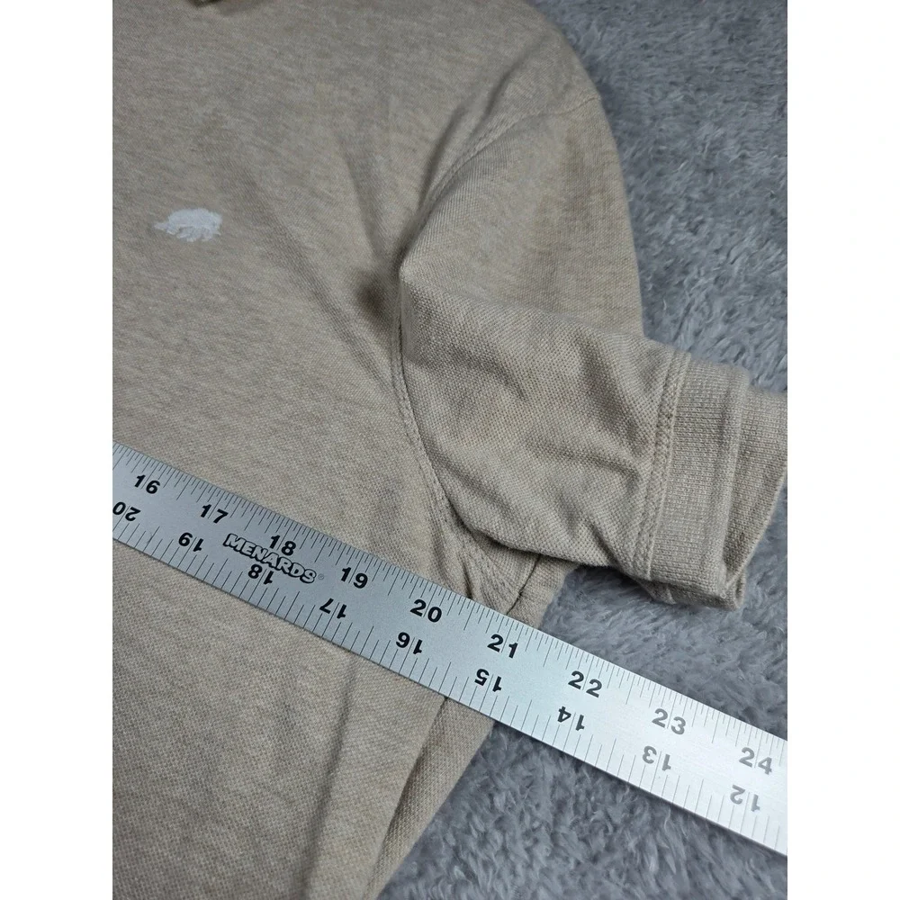 Banana Republic Pique Polo Large Tan Mens Organic Cotton Elephant Logo Short Slv